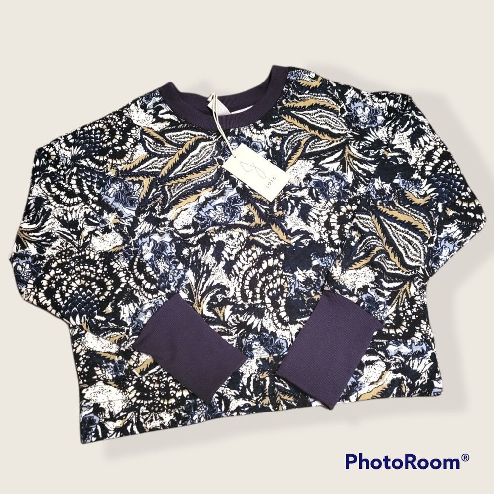 NWT Joie Caleigh Blue Floral Pullover Sweatshirt - M